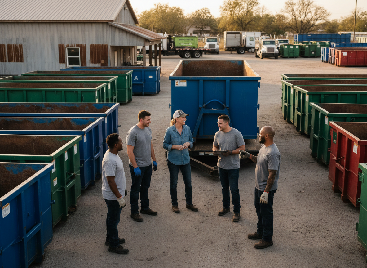 The Dumpster Rental Kaufman team at work in Kaufman